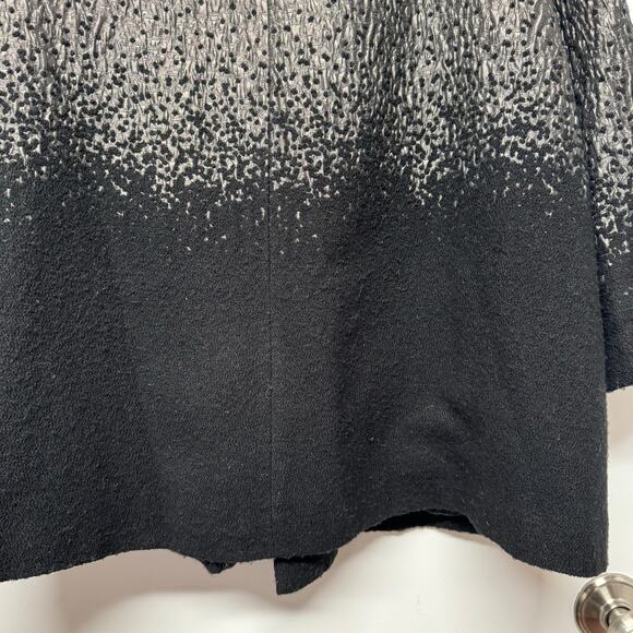 Eileen Fisher Womens Open Drape Blazer Jacket Size Large Black Gray Metallic - Picture 4 of 10